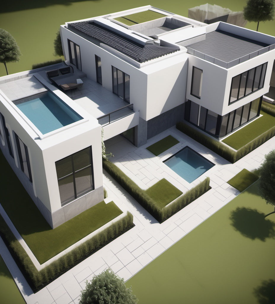 3D renderings of property designs showcasing layout and structure.