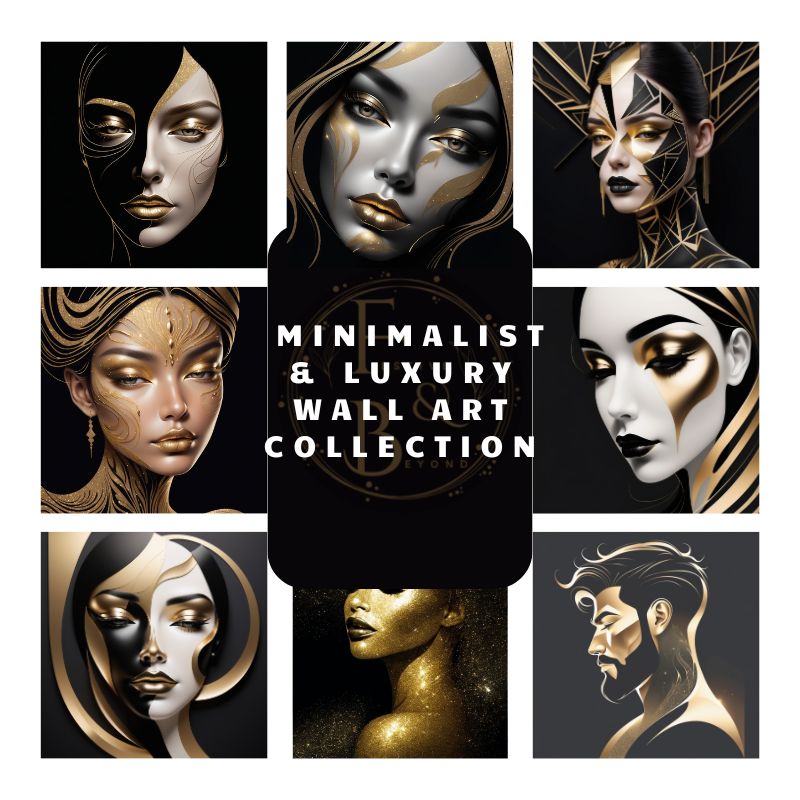 Abstract Black and Gold Woman Portrait Collection -Bundle -LIMITED TIME OFFER