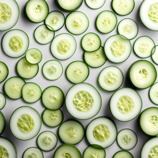 A minimalist image with whole and sliced cucumber on a grey and white gradient background. Perfect for health food branding, fresh vegetable promotions, and marketing.