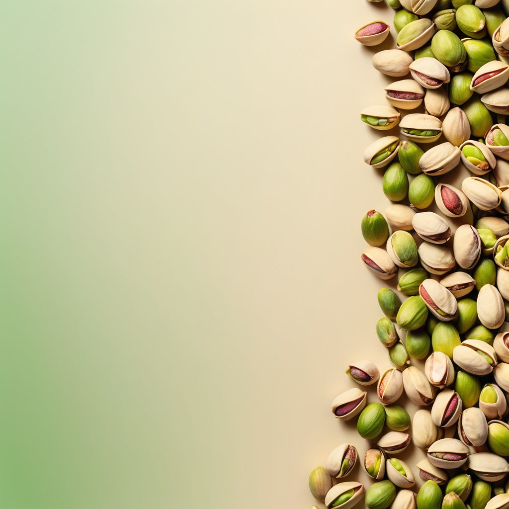 A fresh and healthy design featuring pistachios on a green-to-beige gradient background. Perfect for snack marketing, nut-based promotions, and healthy food branding.