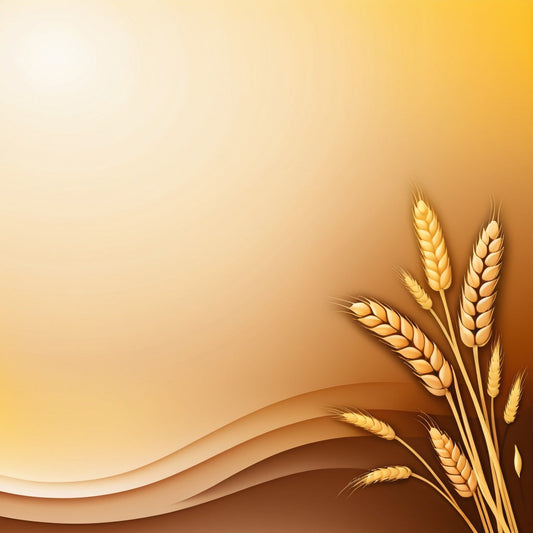 A warm and natural design featuring wheat grains on a yellow-to-brown gradient background. Ideal for bread, baking, and organic food campaigns.