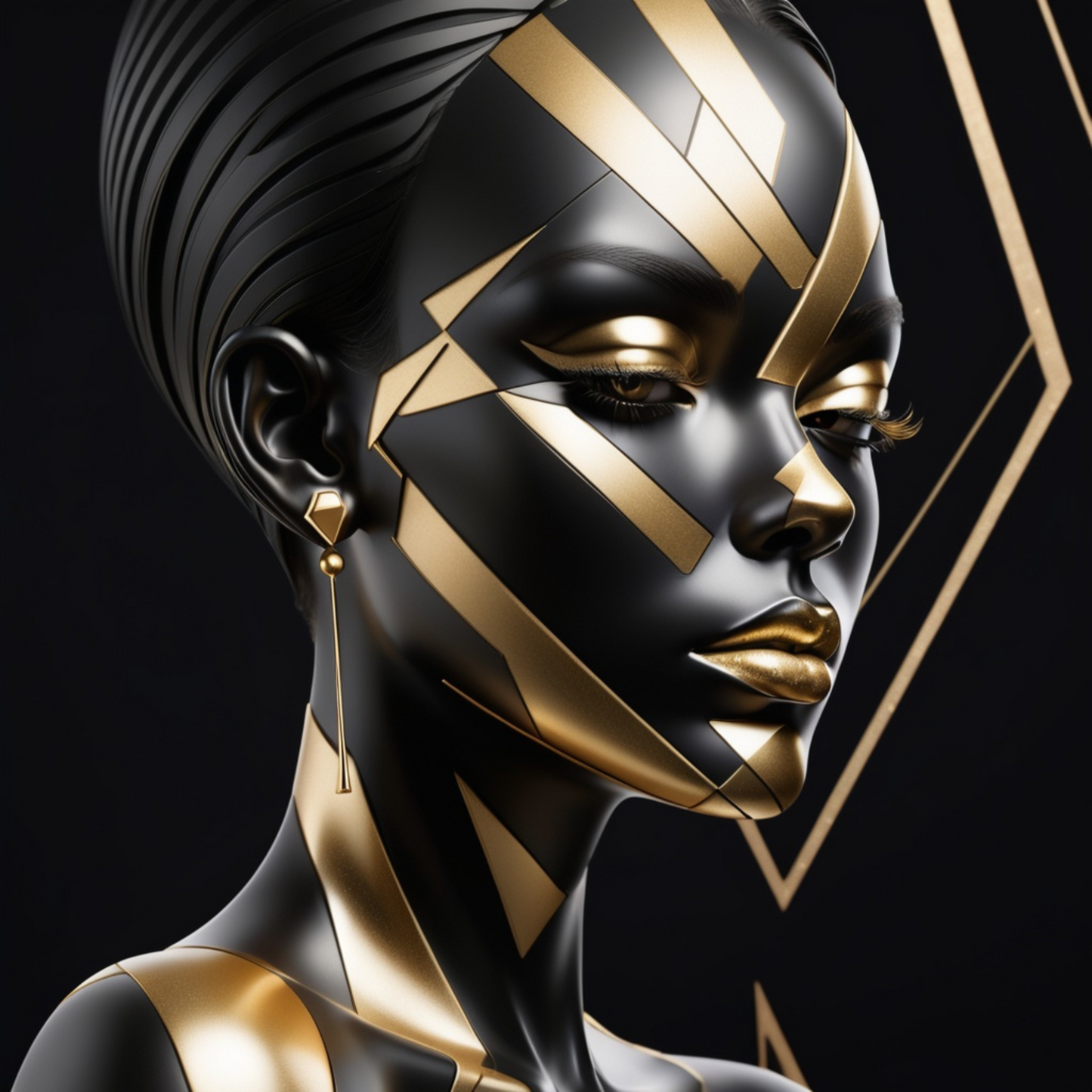 Abstract Black and Gold Woman Portrait Collection -Bundle -LIMITED TIME OFFER