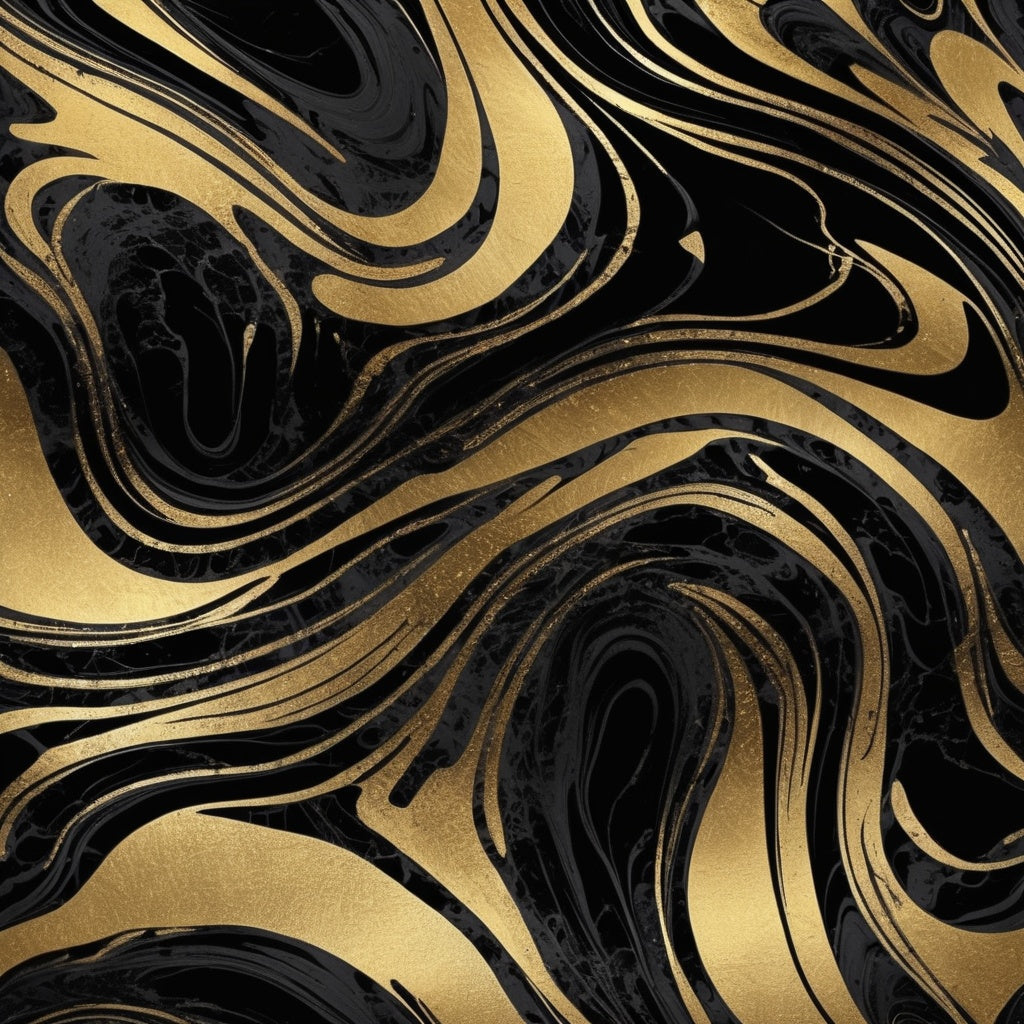 Elegant abstract black and gold marble wall decor