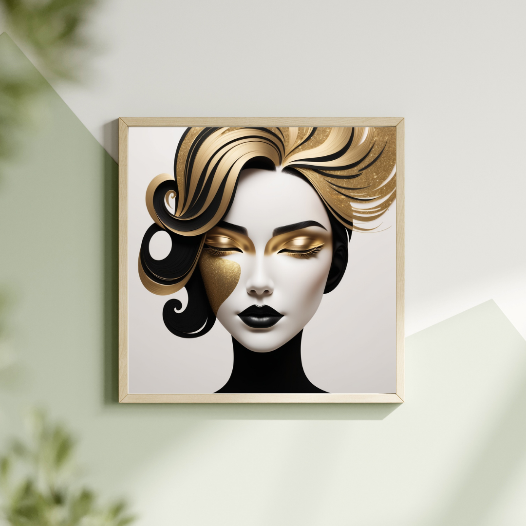 Abstract Black and Gold Woman Portrait Collection -Bundle -LIMITED TIME OFFER