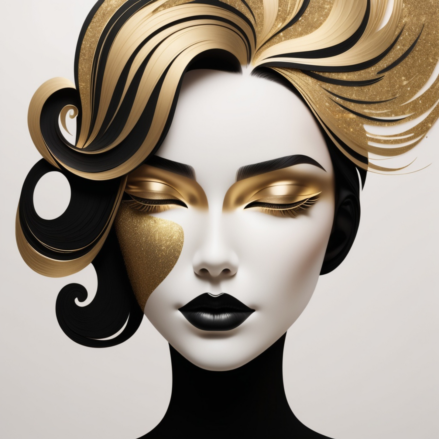 Abstract Black and Gold Woman Portrait Collection -Bundle -LIMITED TIME OFFER