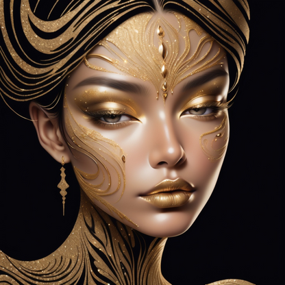 Abstract Black and Gold Woman Portrait Collection -Bundle -LIMITED TIME OFFER