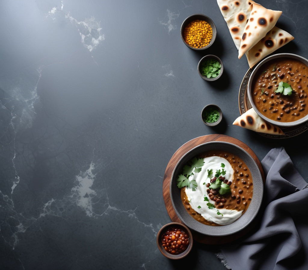 Dal Makhani with Naan and Fresh Coriander