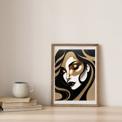 Abstract Black and Gold Woman Portrait Collection -Bundle -LIMITED TIME OFFER