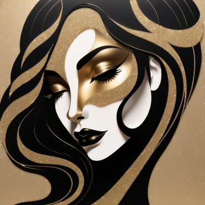 Abstract Black and Gold Woman Portrait Collection -Bundle -LIMITED TIME OFFER