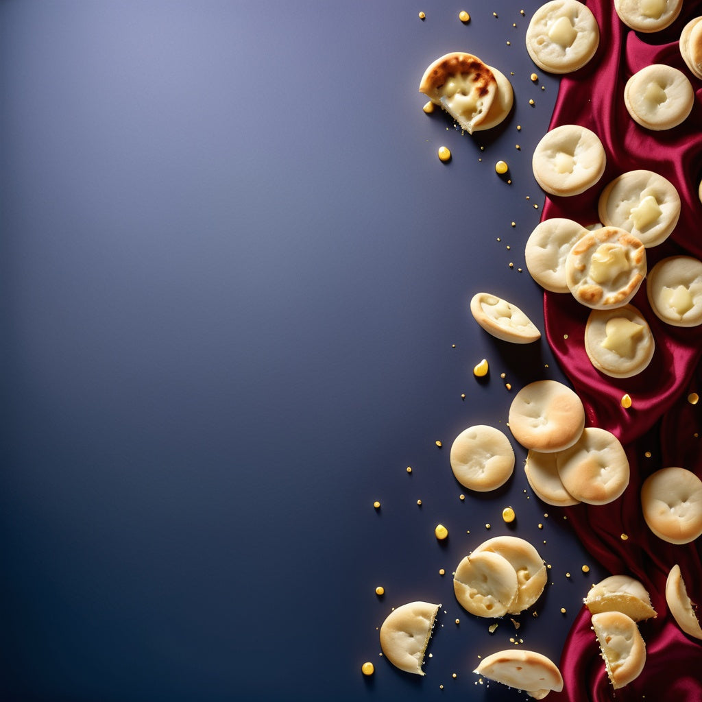 Floating Golden Butter Naans with Dripping Butter on Red Silk Background