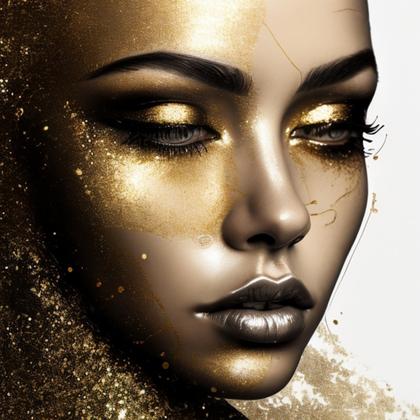 Abstract Black and Gold Woman Portrait Collection -Bundle -LIMITED TIME OFFER