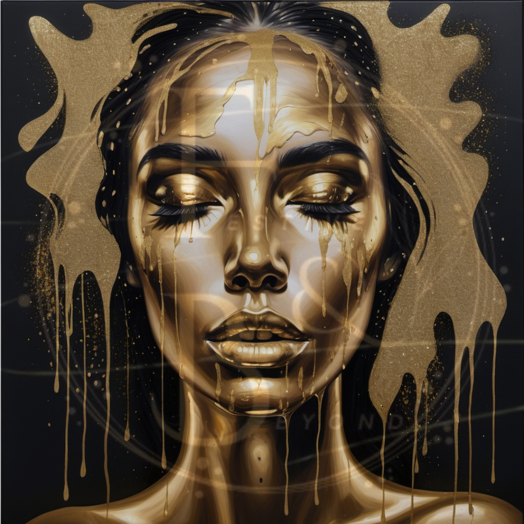 20 luxury abstract art pieces with gold & silver glitter, geometric & minimalist portraits Collection