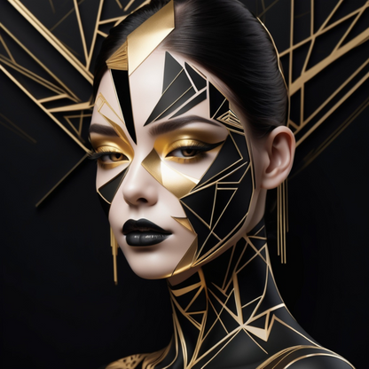 Abstract Black and Gold Woman Portrait Collection -Bundle -LIMITED TIME OFFER