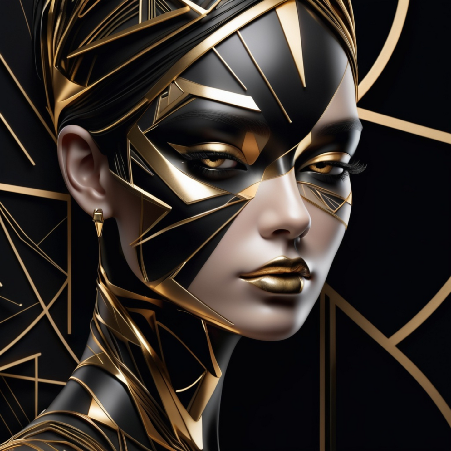 Abstract Black and Gold Woman Portrait Collection -Bundle -LIMITED TIME OFFER