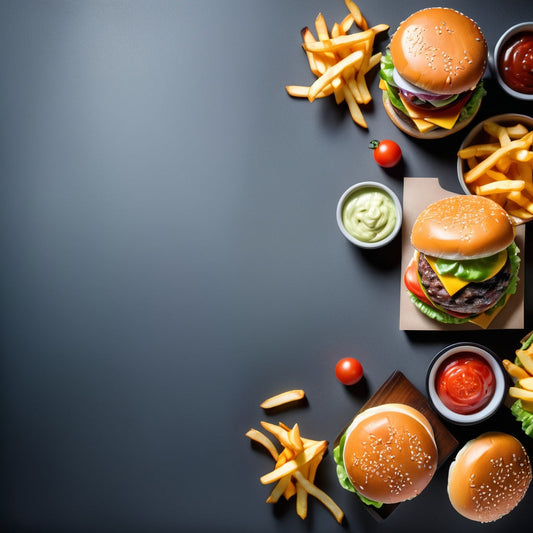 Gourmet Burger with Melting Cheese, Beef Patty, and Golden Fries