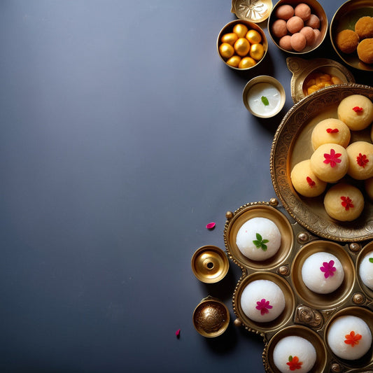 Traditional Indian Sweet Platter with Gulab Jamun and Rasgulla