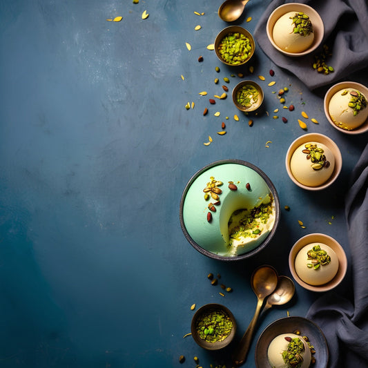 Kulfi Ice Cream with Crushed Pistachios and Saffron