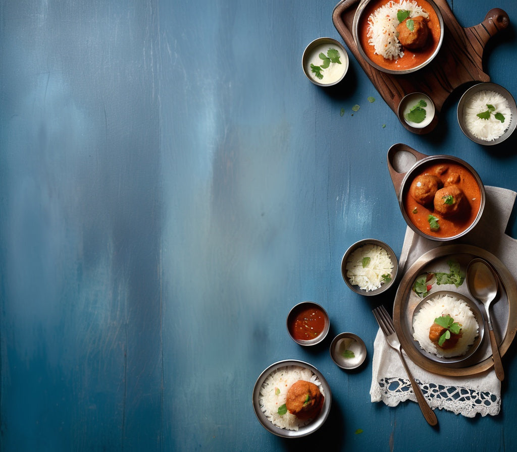 Malai Kofta in Tomato Gravy with Steamed Rice