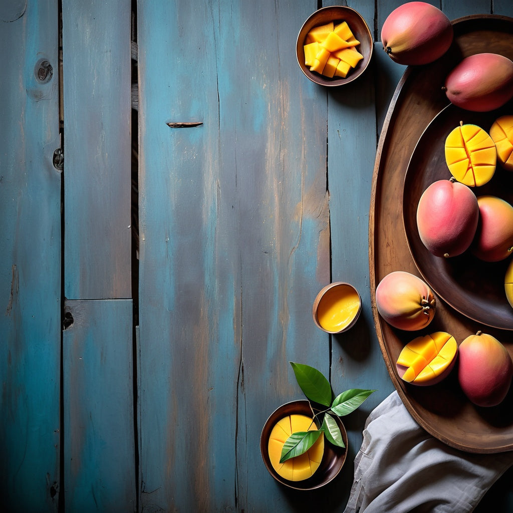 Fresh Mangoes Sliced and Served on an Indian Plate