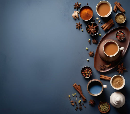 Steaming Masala Chai with Spices on a Wooden Table