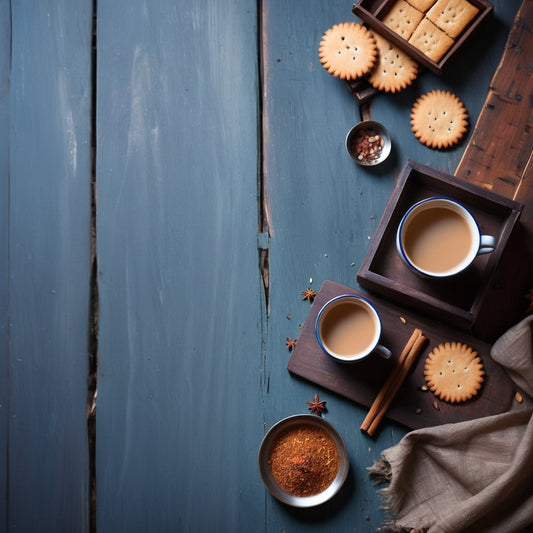 Steaming Masala Chai with Biscuits