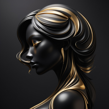 Abstract Black and Gold Woman Portrait Collection -Bundle -LIMITED TIME OFFER