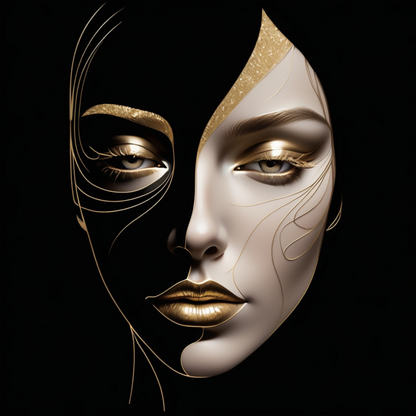 Abstract Black and Gold Woman Portrait Collection -Bundle -LIMITED TIME OFFER