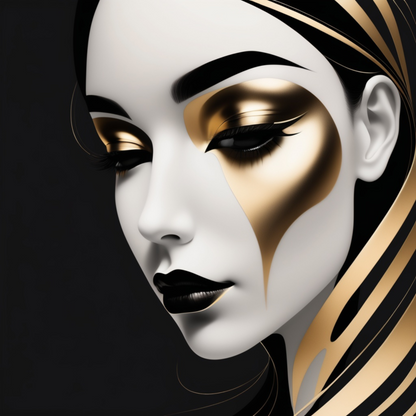 Abstract Black and Gold Woman Portrait Collection -Bundle -LIMITED TIME OFFER