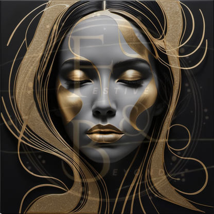 20 luxury abstract art pieces with gold & silver glitter, geometric & minimalist portraits Collection