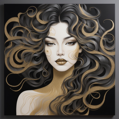 Abstract Black and Gold Woman Portrait Collection -Bundle -LIMITED TIME OFFER