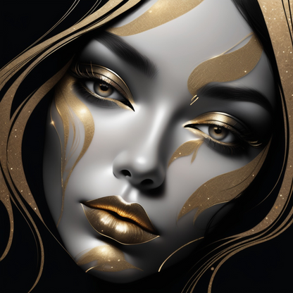 Abstract Black and Gold Woman Portrait Collection -Bundle -LIMITED TIME OFFER