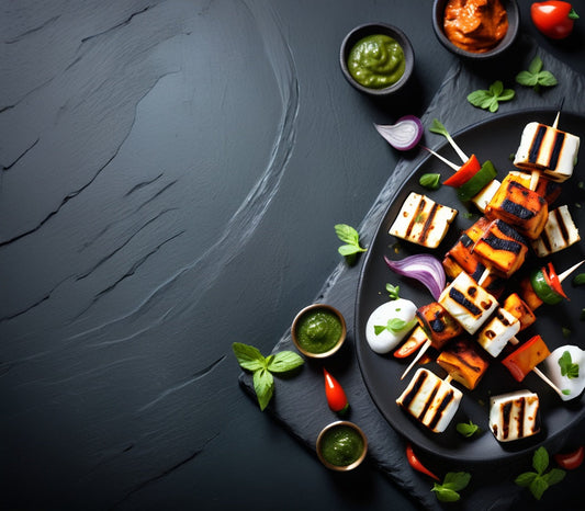 Grilled Paneer Tikka with Mint Chutney