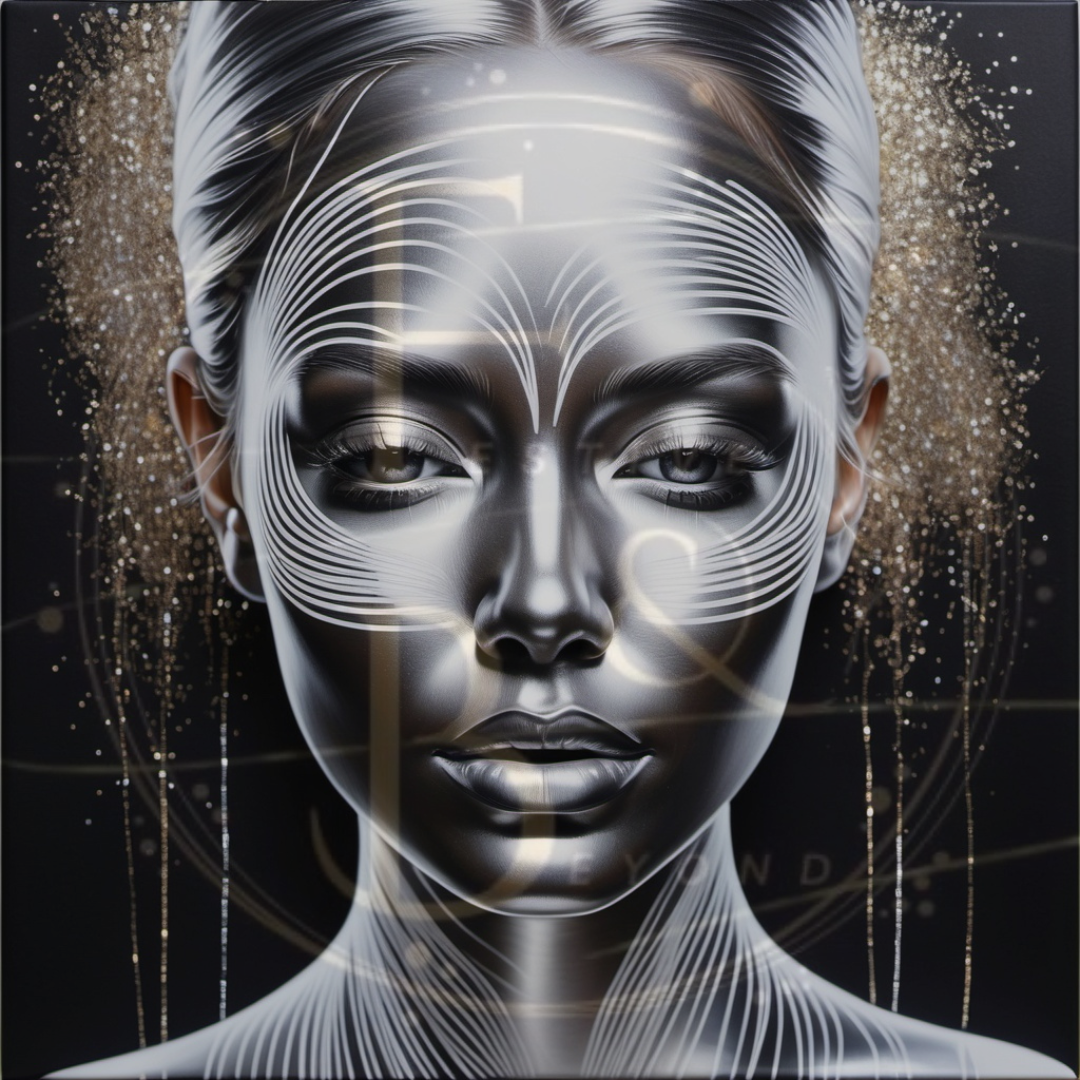 20 luxury abstract art pieces with gold & silver glitter, geometric & minimalist portraits Collection