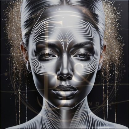 20 luxury abstract art pieces with gold & silver glitter, geometric & minimalist portraits Collection