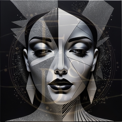 20 luxury abstract art pieces with gold & silver glitter, geometric & minimalist portraits Collection