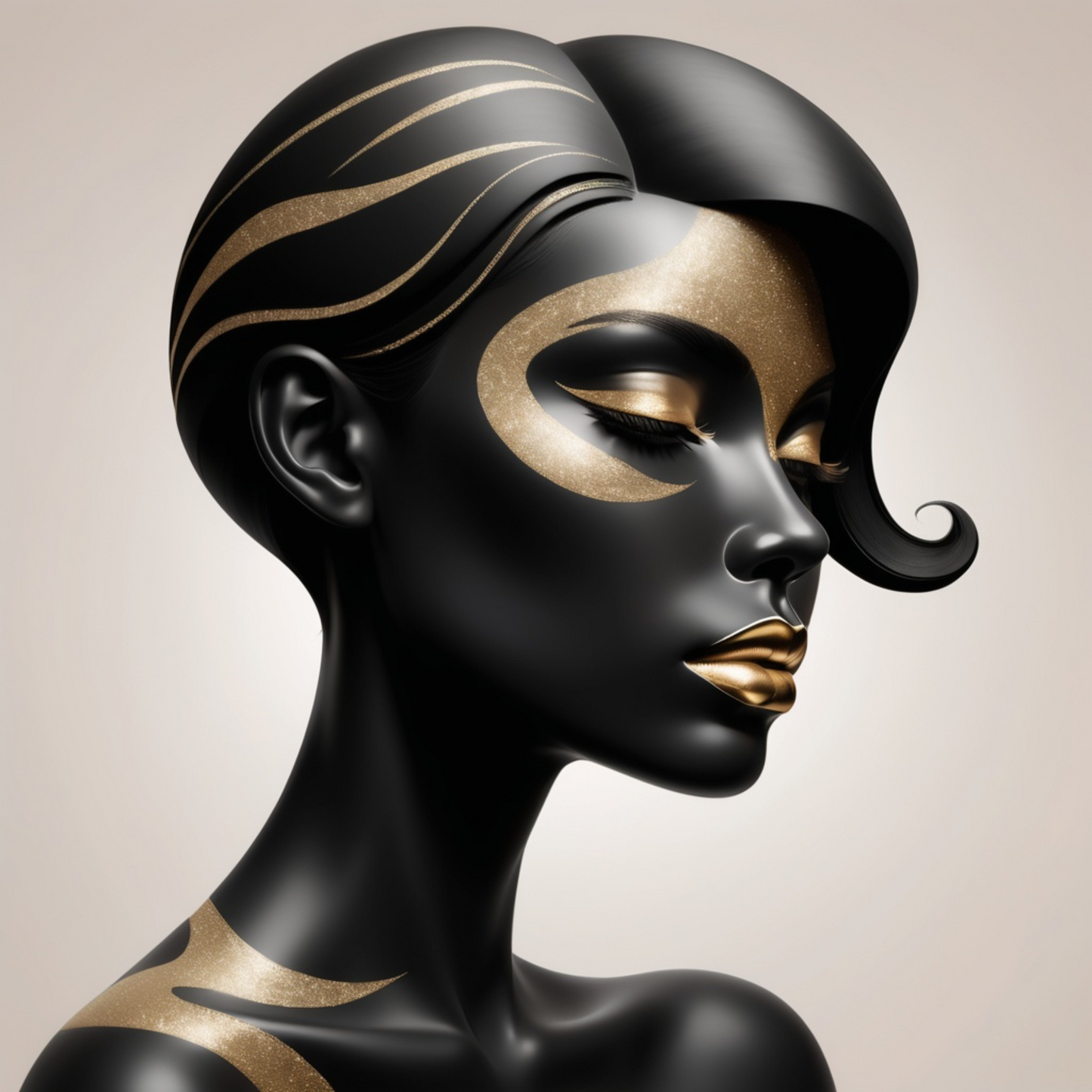 Abstract Black and Gold Woman Portrait Collection -Bundle -LIMITED TIME OFFER